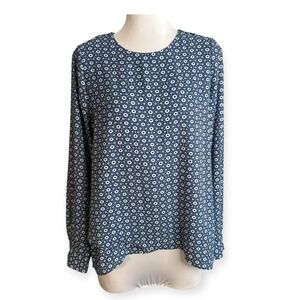 The Limited Blue‎ Patterned Long Sleeve Blouse Size Small